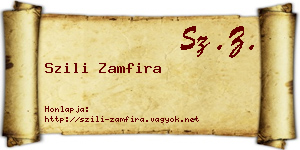 Szili Zamfira névjegykártya